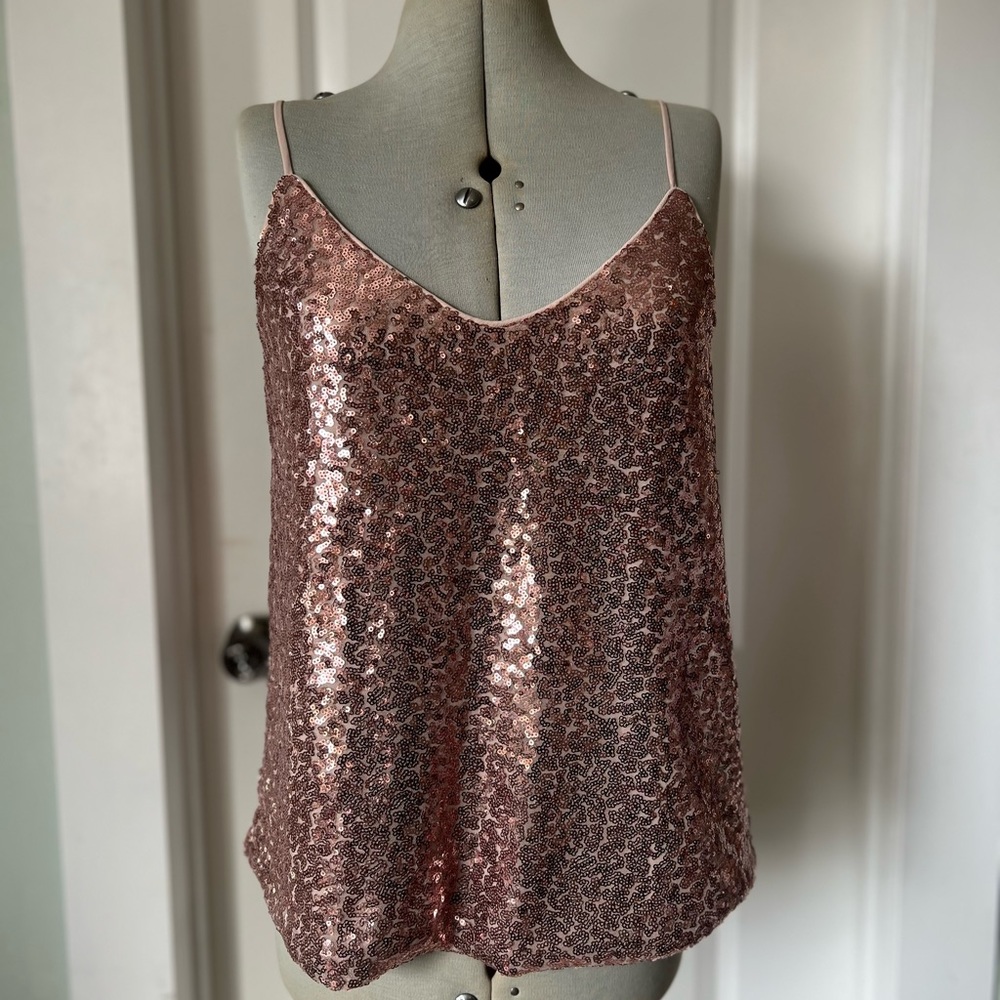 Vero Moda Rose Gold Sequin top sz.sm